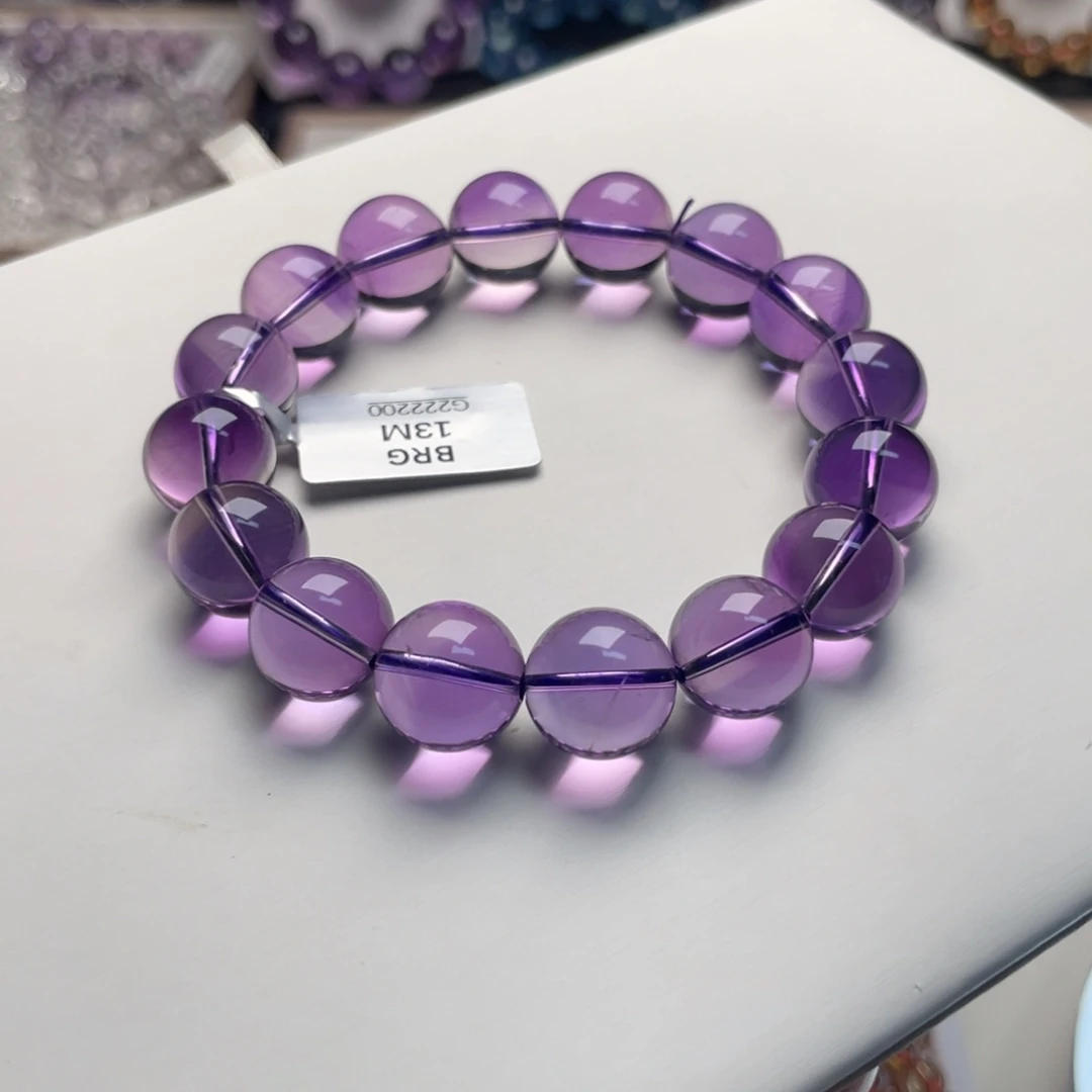 紫晶手串未镶嵌巴西紫水晶13M