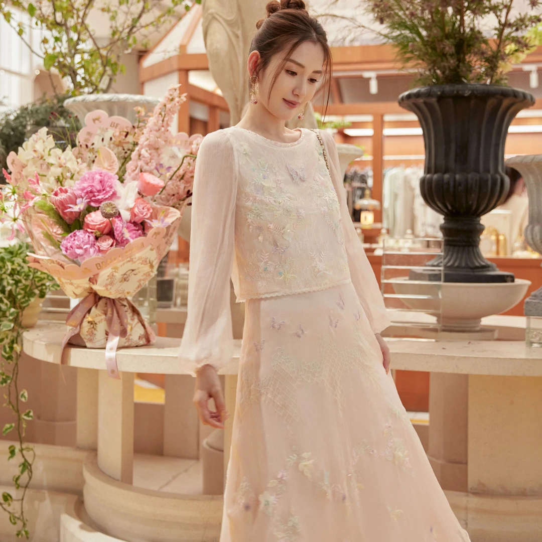 【陈大可专属】Marie Elie【漫花追蝶】新款刺绣半裙EAE12P09834