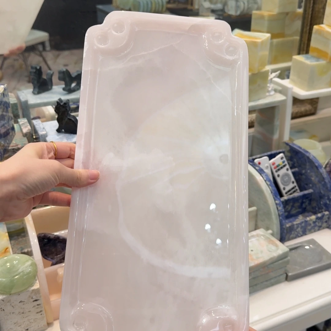 石材粉玉大托盘天然