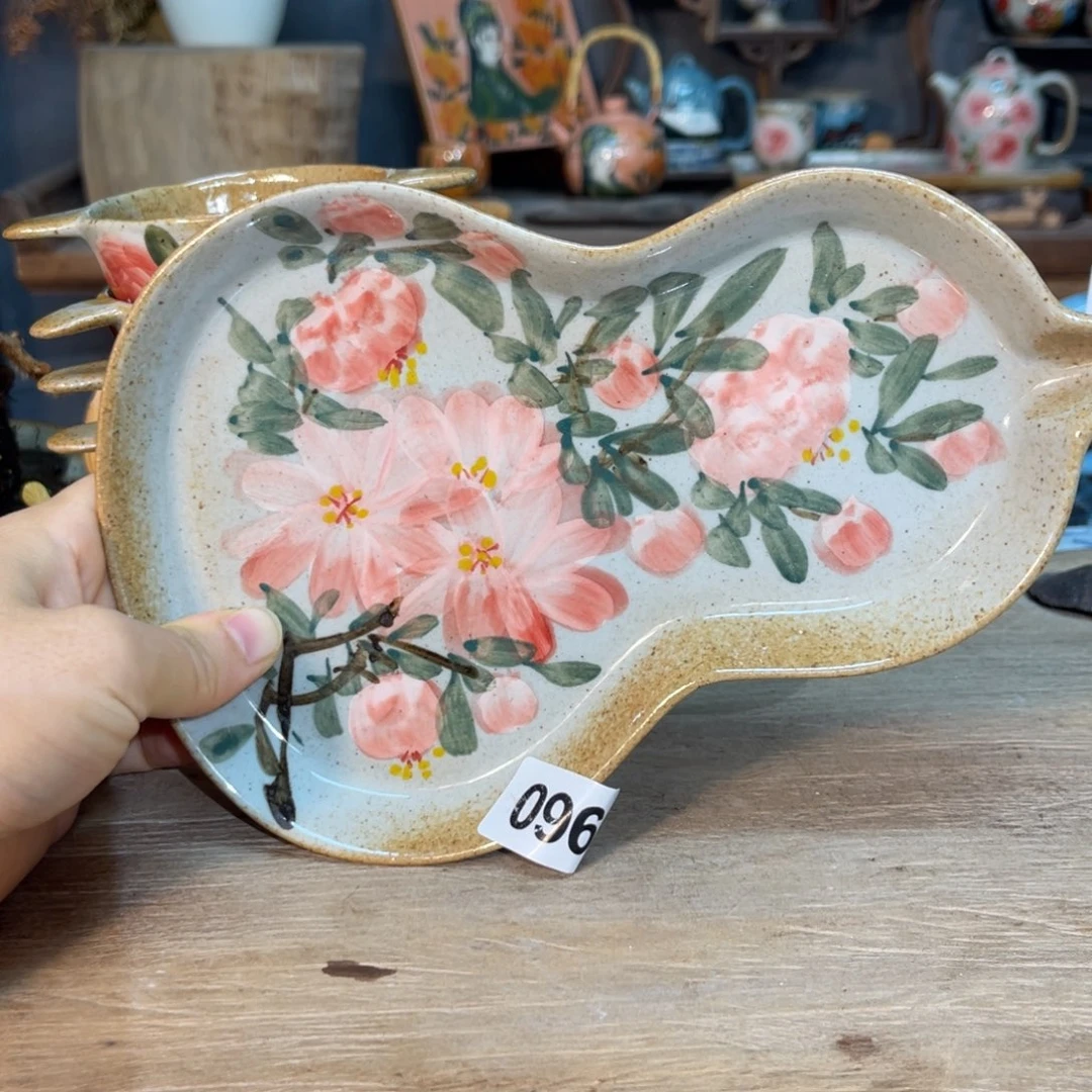 壶素浅陶瓷手工手绘