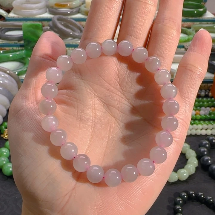 和田玉未镶嵌手链冰藕粉手链