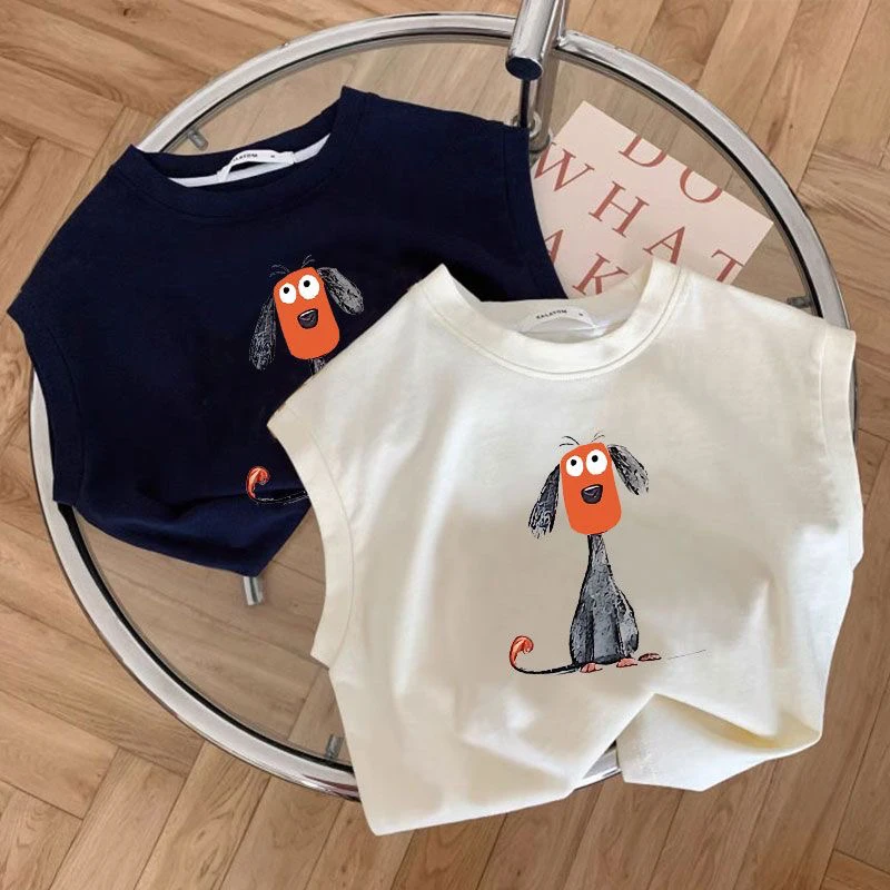 2025宝宝夏季儿童新款卡通坎肩男女童上衣无袖夏装儿童纯棉背心