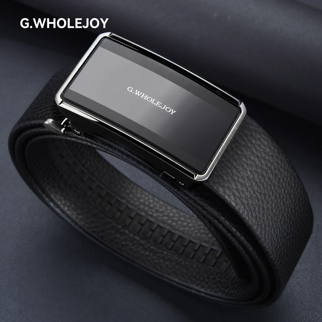 G.WHOLEJOY男士自动扣不锈钢【内穿】商务职业牛皮腰带3.5CM-2515