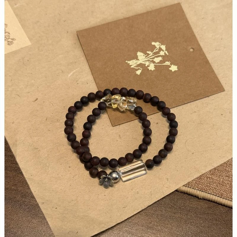 K33《来日方长》降真香黄水晶925银配手串