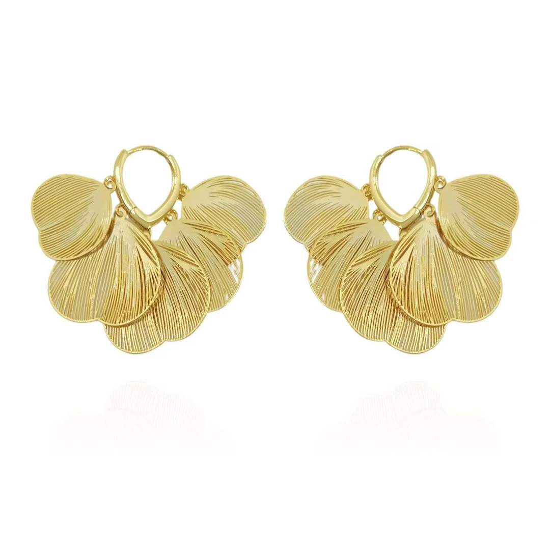 铜合金耳饰 时尚镂空蝶翼流苏耳环精致高级时尚设计感耳扣耳钉