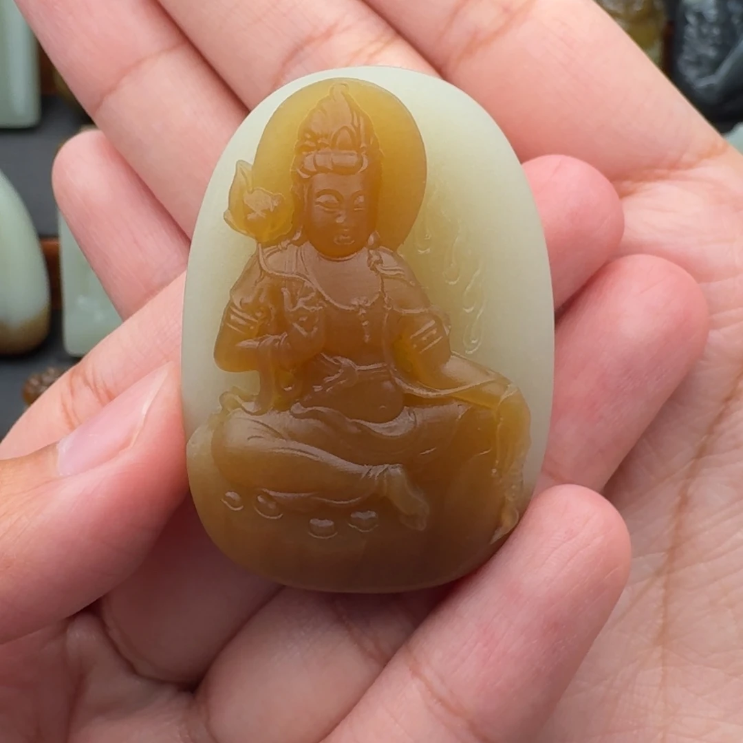 用***爷定制和田玉飘糖观音