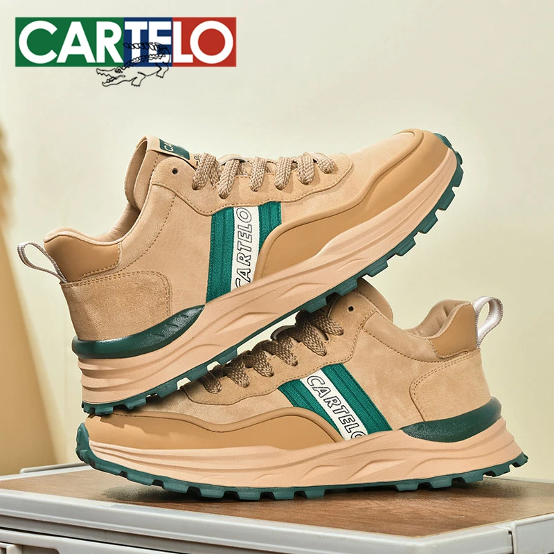卡帝乐鳄鱼男鞋春秋百搭潮鞋厚底时尚休闲鞋男士户外复古运动鞋子