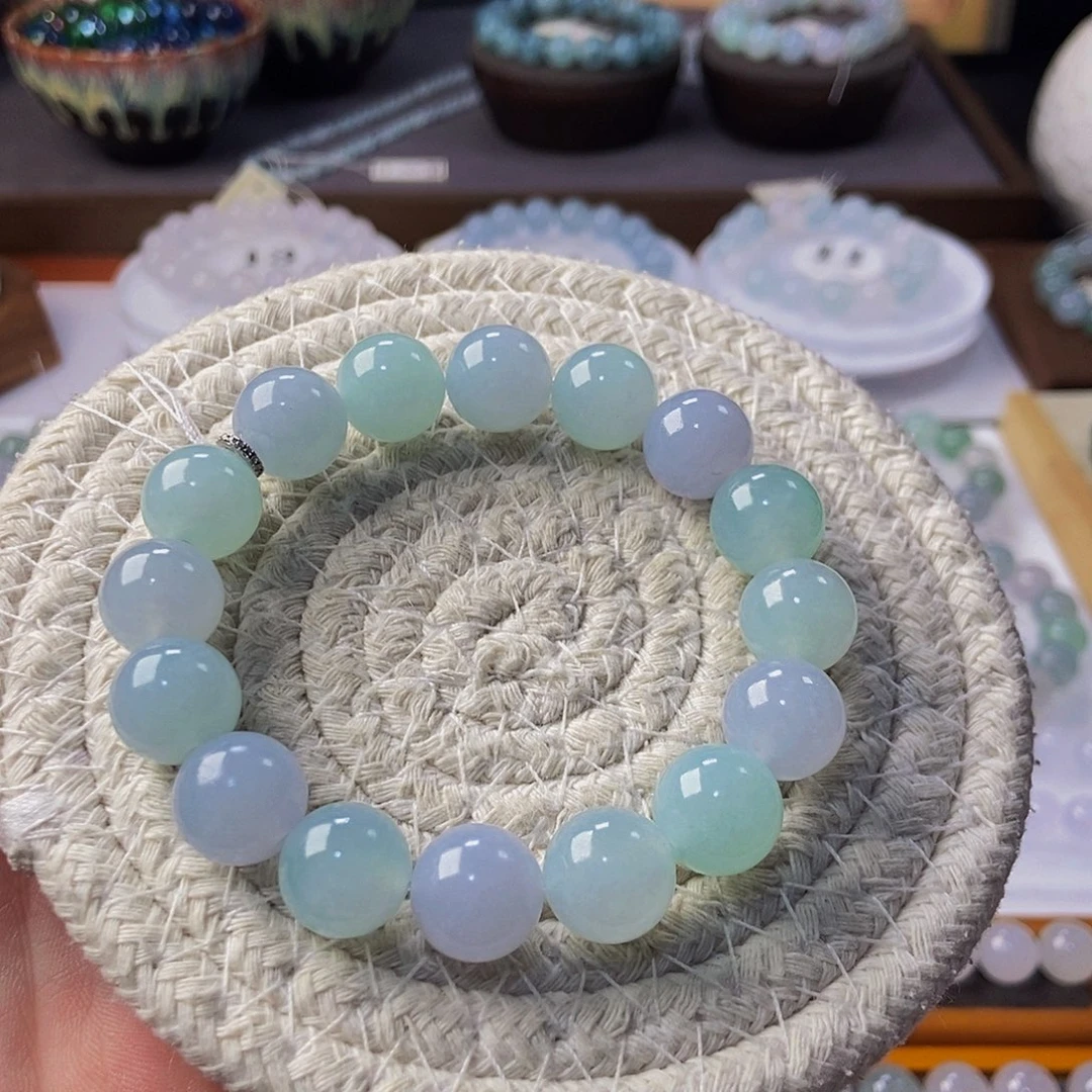 定制翡翠未镶嵌翡翠手串卡12.8