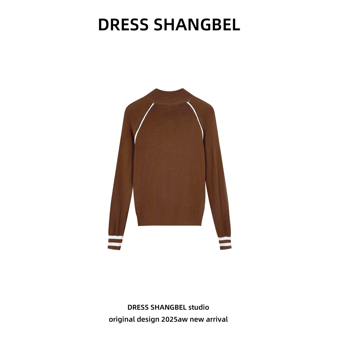 DRESS -秋季新款C43设计师高级感百搭显示修身长袖针织衫5956H