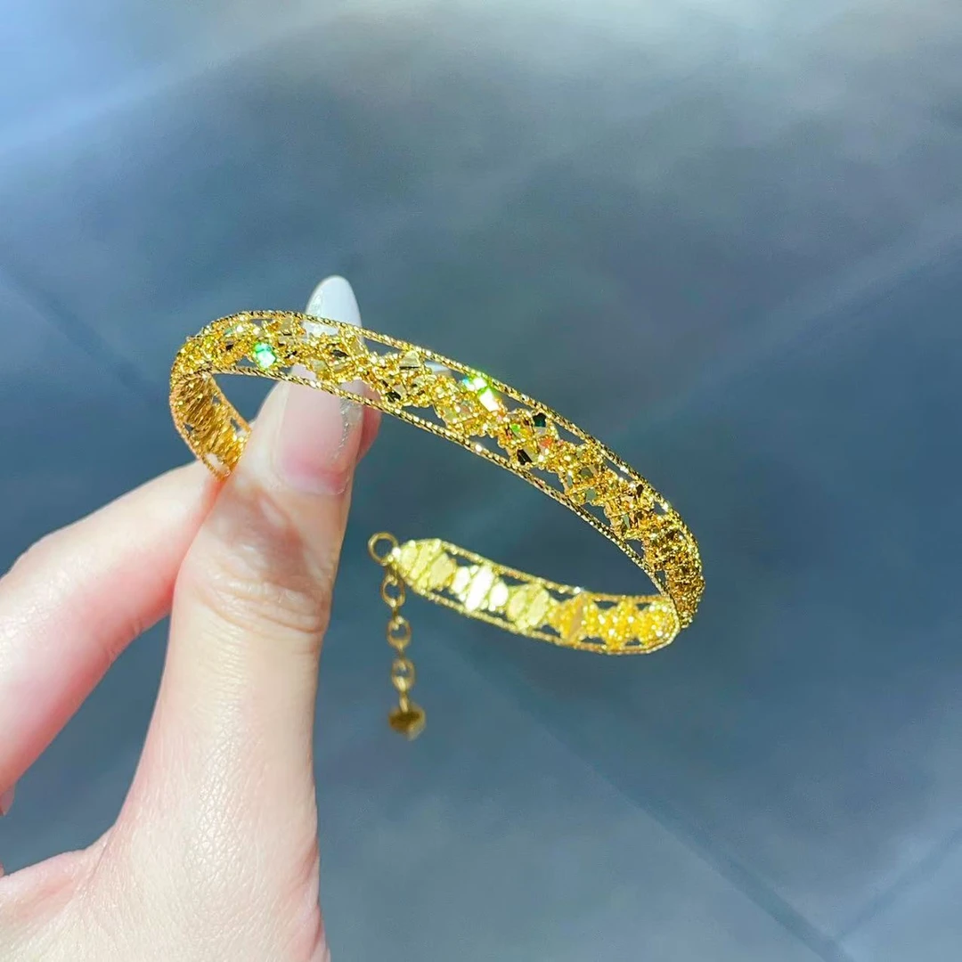 【新美源】足金999 5G工艺 炫彩菱纹镯链14.21克