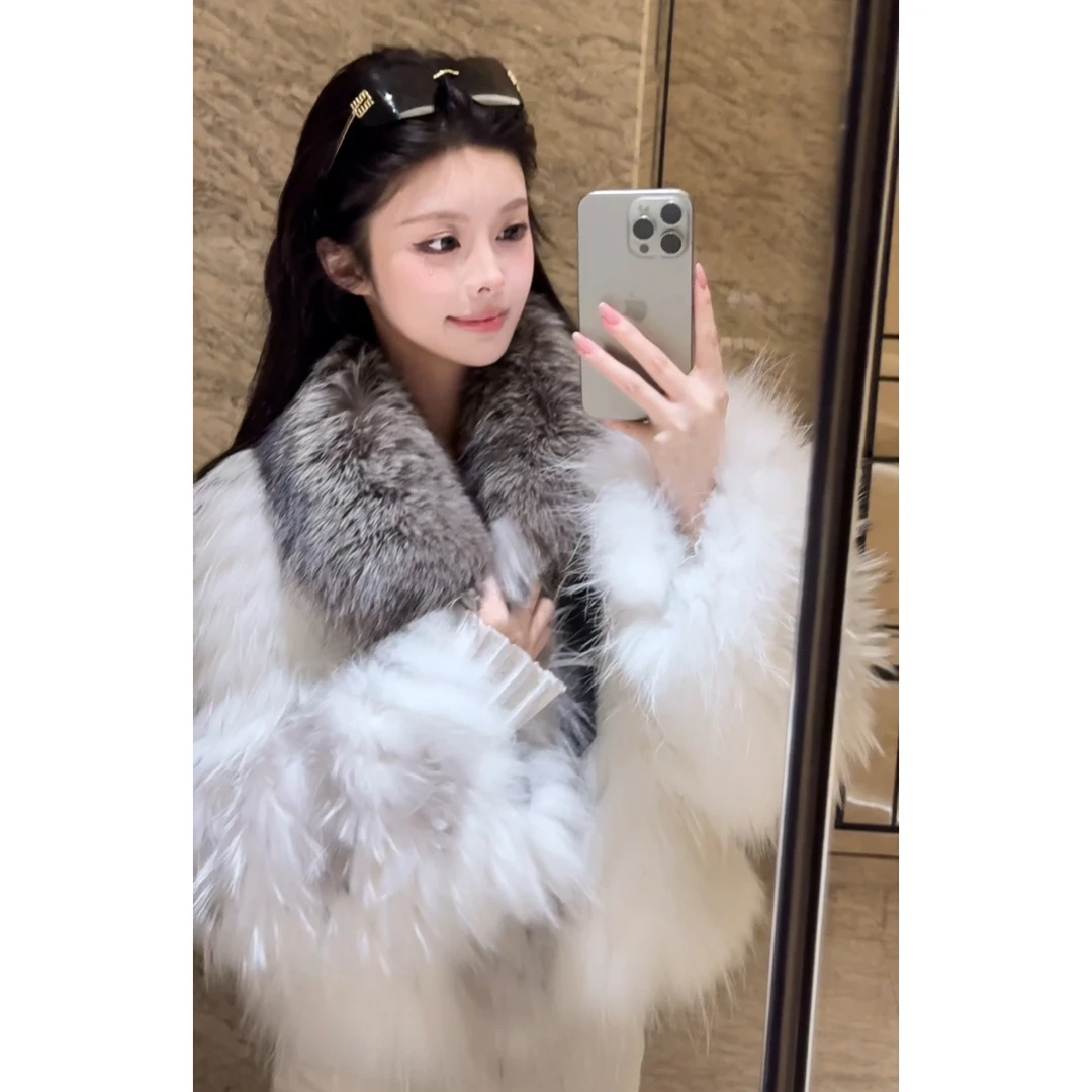 【Eman】迷雾柏林 2025秋冬季设计师网红纯欲风貉子毛银狐短外套女