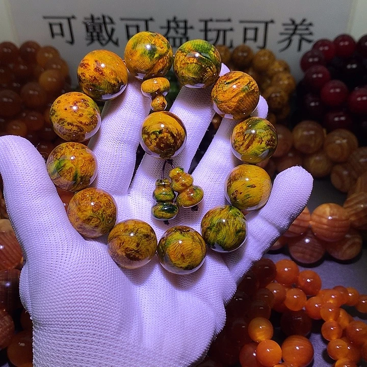 松木（琥珀木）手串/手链2.0 水墨丹青高货