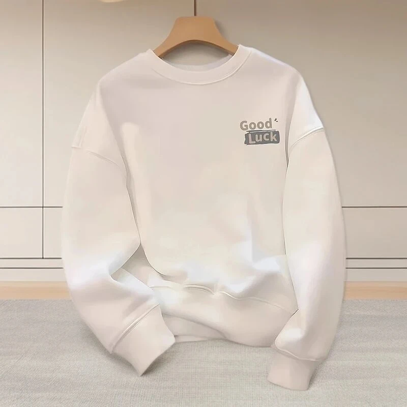 仓石一树轻奢潮牌幸运字母圆领卫衣男士秋冬季2025时尚高级感上衣