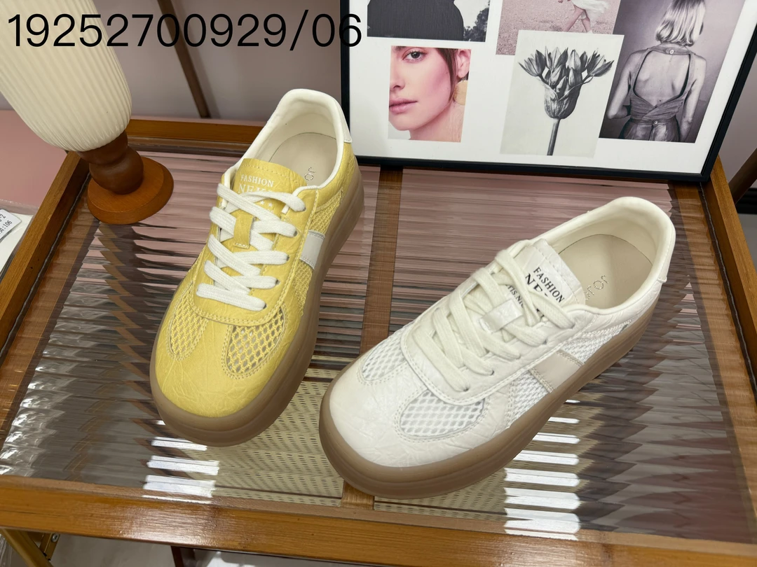 欧货2025新款网面透气平底德训鞋女系带复古运动休闲阿甘鞋板鞋潮