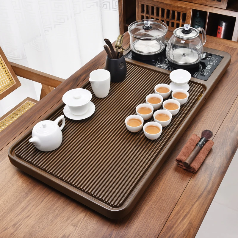 诗朋茶具套装全自动烧水壶一体整套茶盘家用客厅泡茶功夫茶台简约