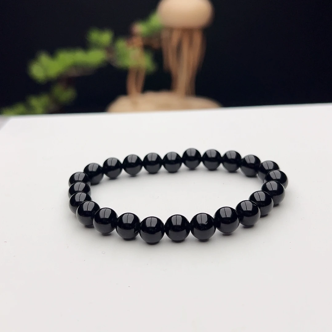 未镶嵌手链水晶黑曜石8mm