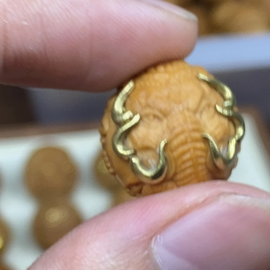 吊坠猴头核桃重工象神双面