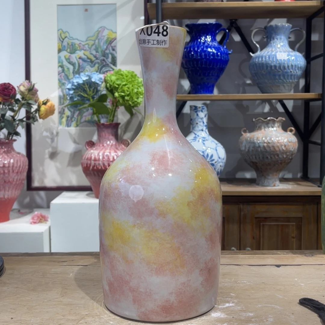 摆件陶瓷花瓶高32口2.5