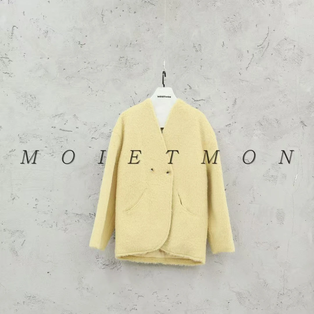 Moi et mon冬季新款小众设计师款外套休闲百搭舒适纯色加厚外套