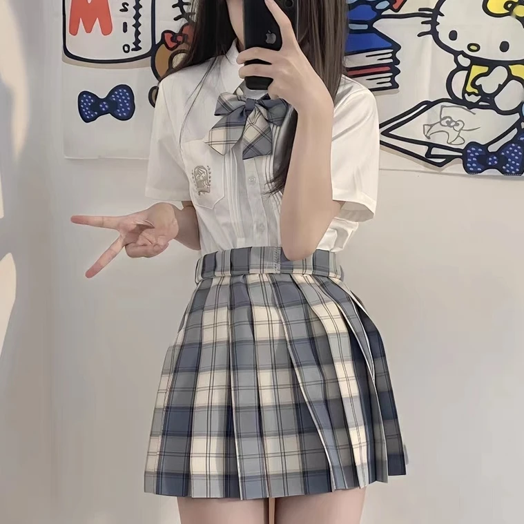 【渡舟】不醒人原创jk格裙送同格平角领结名扎飞机盒包装