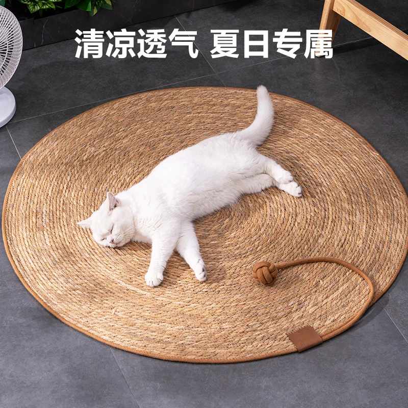 蒲草猫抓板猫抓垫猫咪专用睡垫耐磨耐抓不易掉屑编织蒲草宠物爬垫