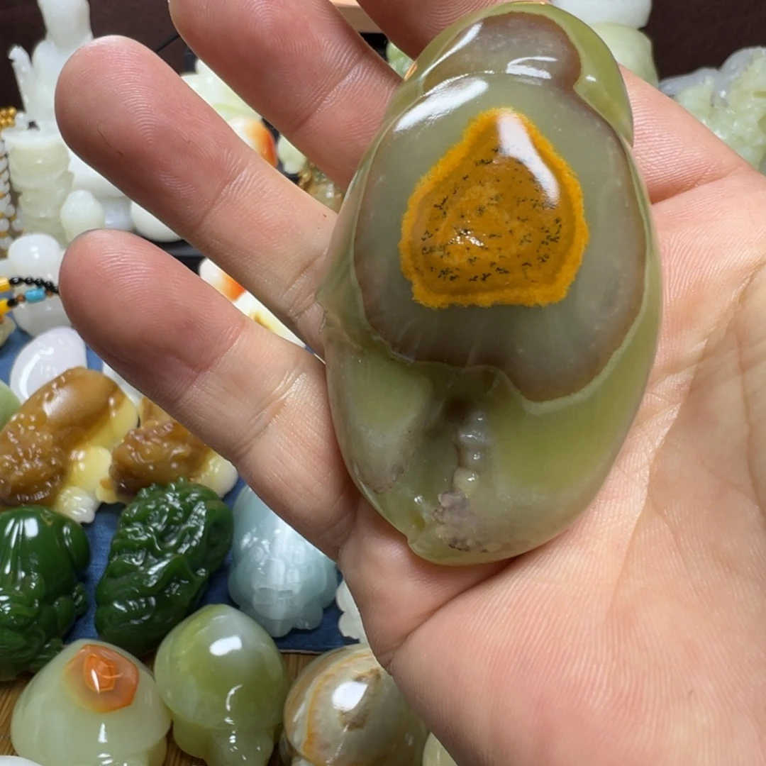 石材雄****8手工雕刻蟹钳手把