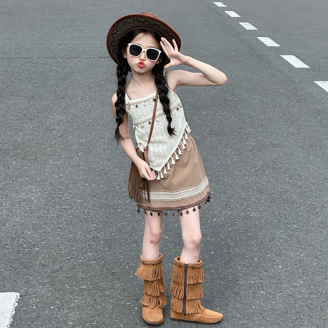 女童套装夏2025新款儿童夏季超好看两件套女孩夏装潮酷炸街穿搭潮