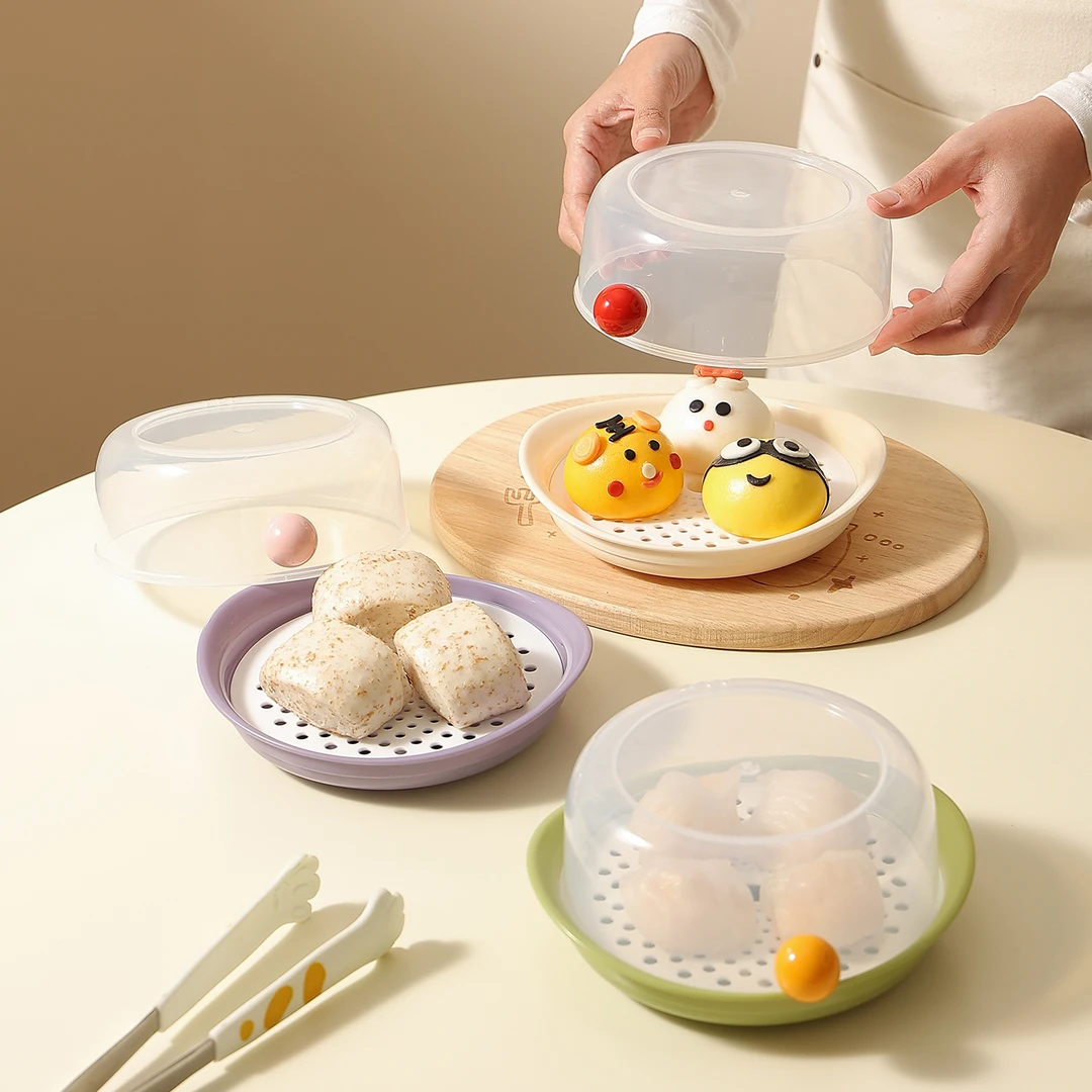 微波炉加热蒸笼防溅盖罩食品级耐高温蒸盒蒸盘家用蒸包子馒头神器