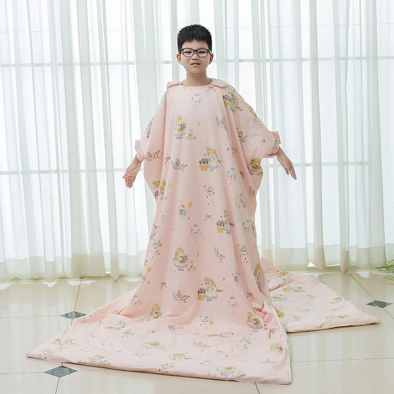 婴幼儿百分百桑蚕丝防踢被大童睡袋四季被可拆卸空调款晚春早秋