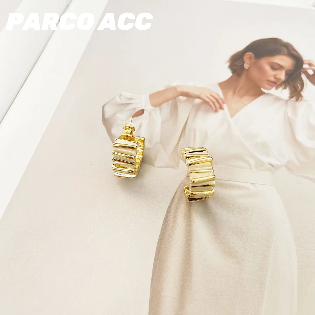 铜合金耳饰 TC407 LORO褶皱肌理耳圈