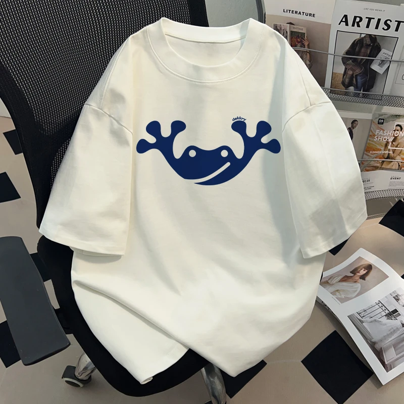 jtrt潮牌纯棉圆领短袖t恤男女情侣款夏季百搭宽松休闲半袖上衣服