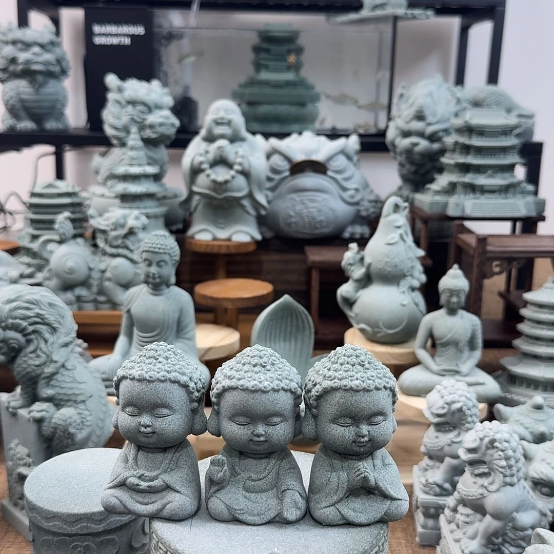 石材青砂石宝宝佛一套