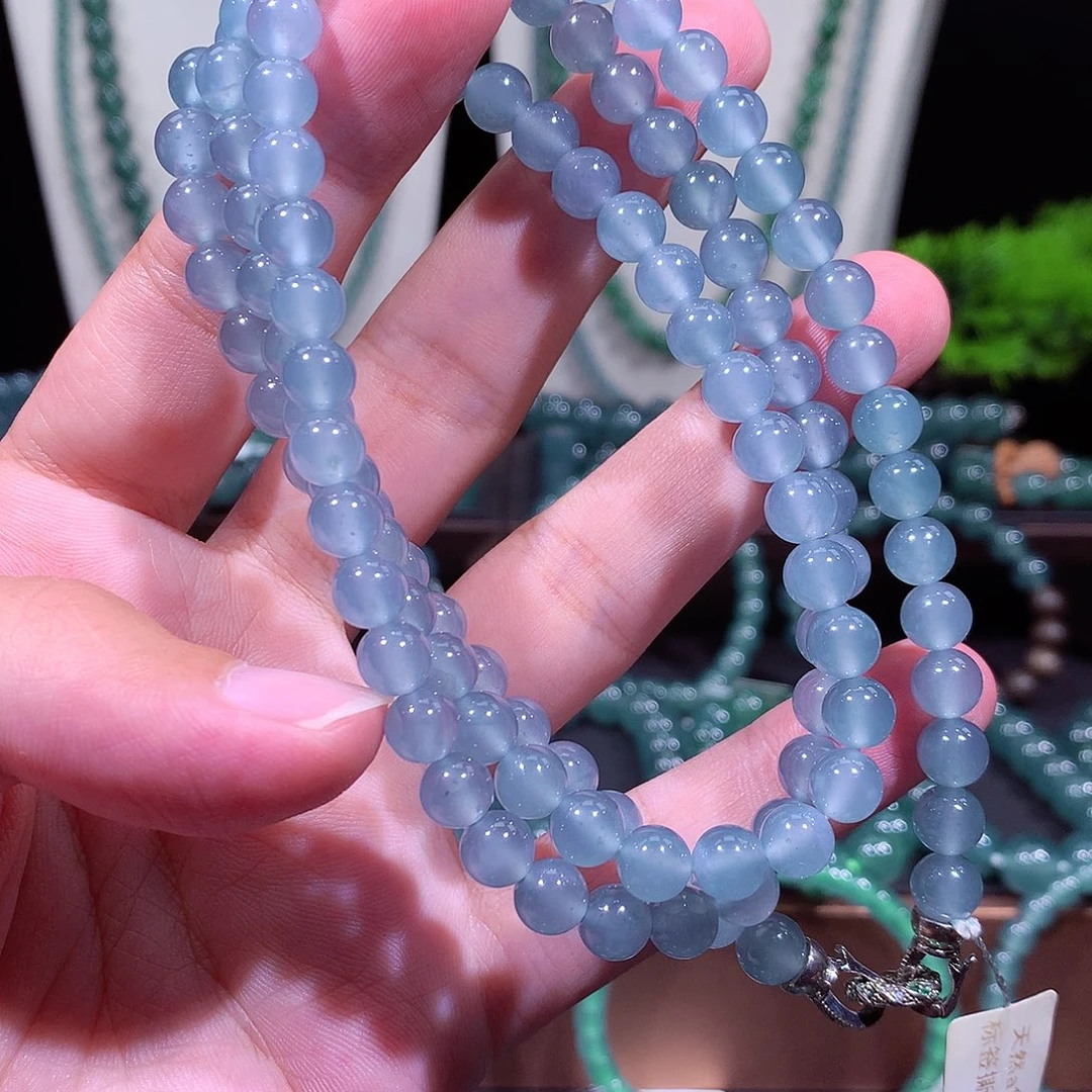 翡翠未镶嵌手链天然a货翡翠项链7