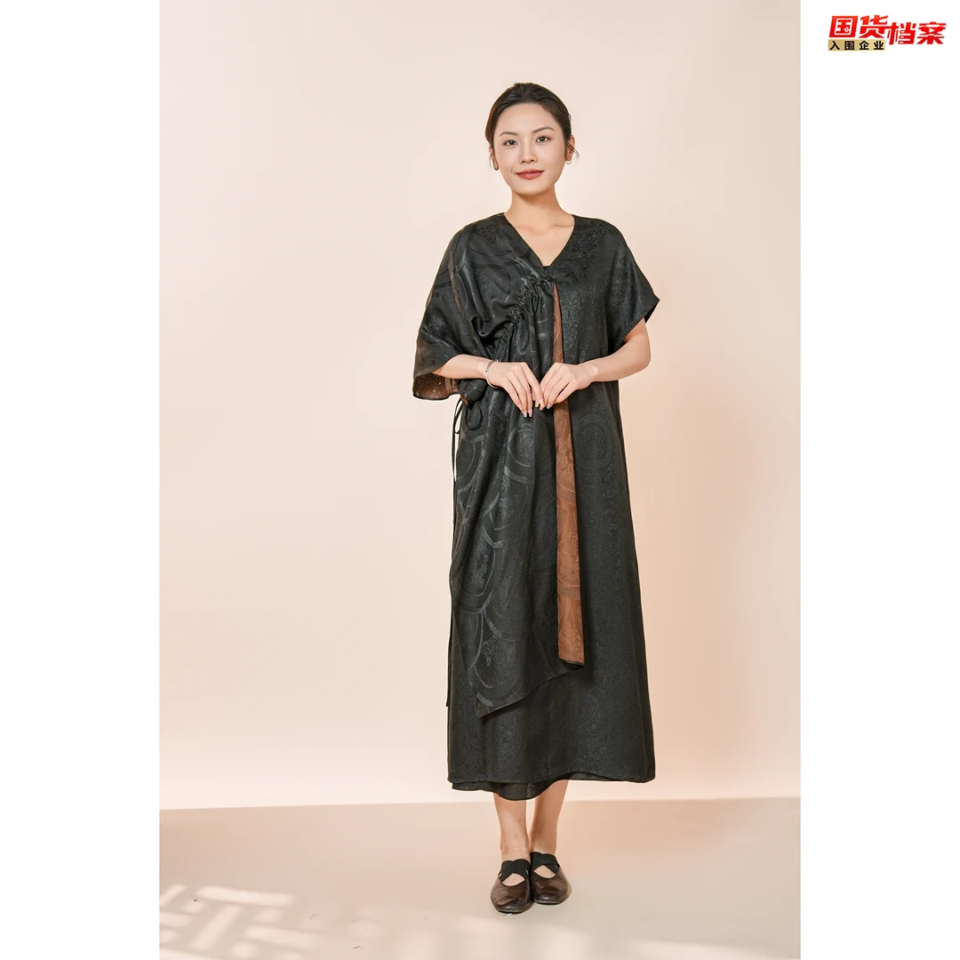 【万象有衣】原创设计师款香云纱连衣裙—6427