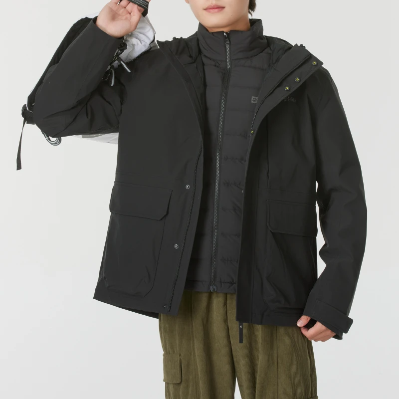 狼爪三合一男装流光风跑步保暖运动服户外徒步服爬山外套5121332