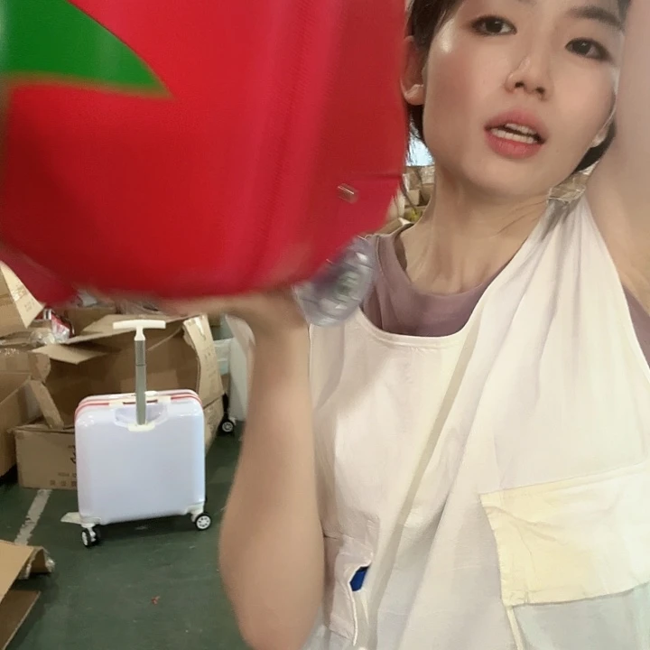 牛皮（革）番茄红色蛋形款旅行箱