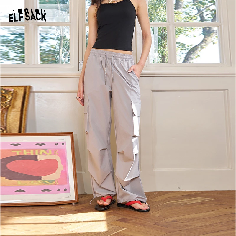 0029【金拐子】妖精的口袋夏季新款裤子工装裤街头时尚宽松裤