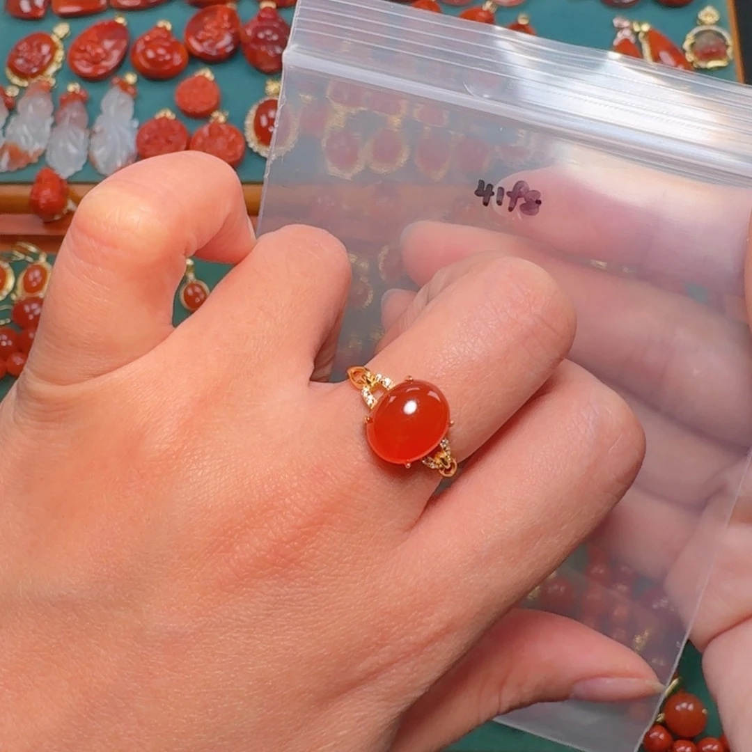 南红玛瑙南红银S925镶嵌筱*嘿