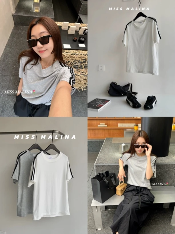 【NO退NO换】迪迪巴巴联名款！同料双杠极简百搭T恤（MLY3359#）玛丽亚