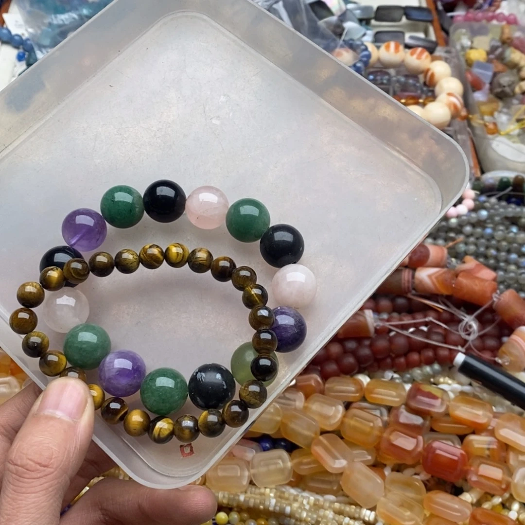 玛瑙/玉髓未镶嵌珠宝半成品两条打包A148