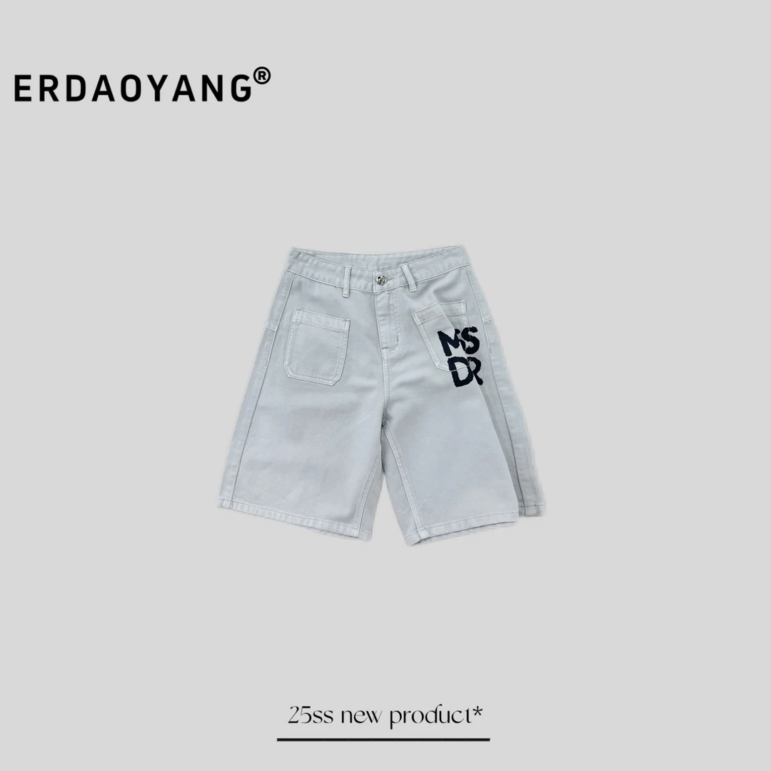 ERDAOYANG "私人订制" 春夏口袋字母五分牛仔短裤KZ5021