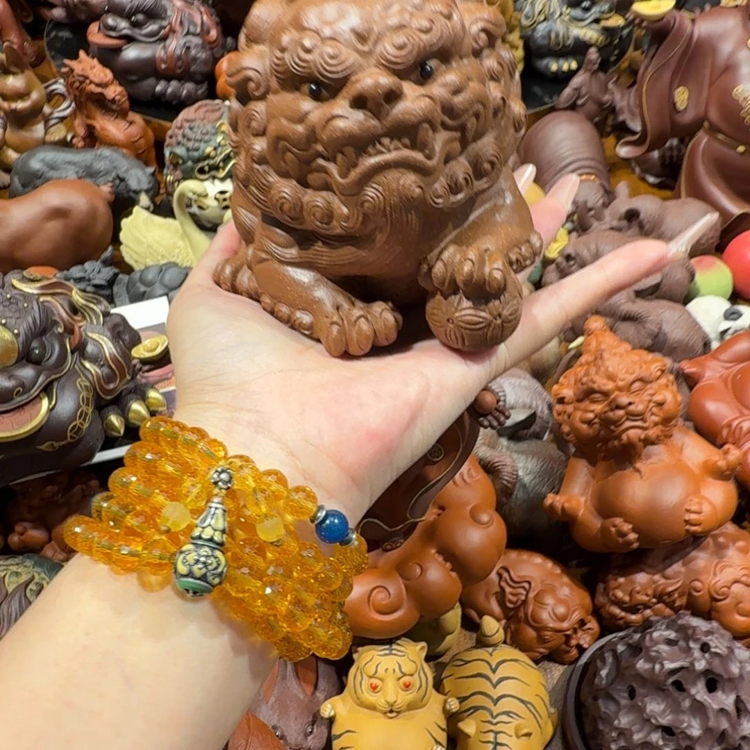 弥***勒紫砂茶宠紫砂尺寸狮子