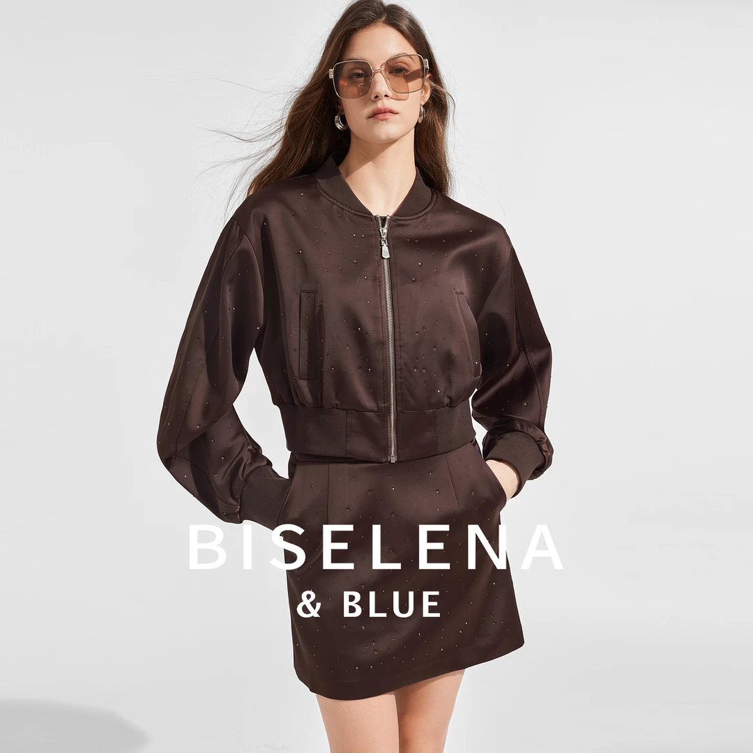 闪耀满钻短款棒球服外套2025秋季商场同款简约舒适宽松外套