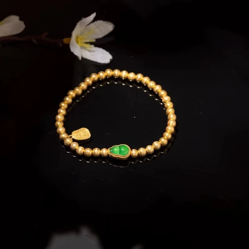 18K 金俩世欢葫芦手链a17