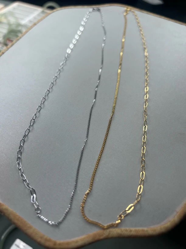 链子925银 AB款s925项链两色仅链时尚百搭简约极简坠链万能链金色