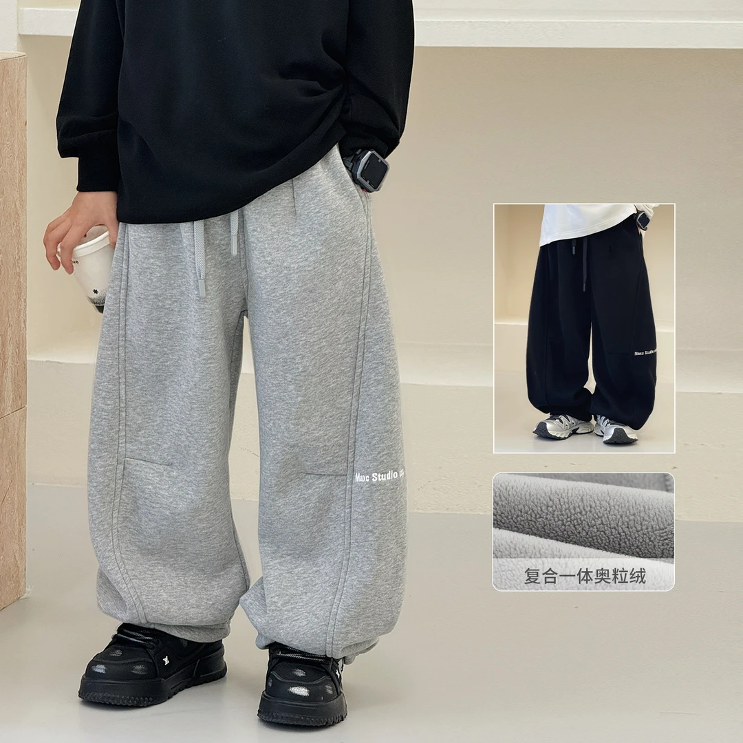 男童加绒裤子冬新款中大童韩版时尚运动裤儿童百搭休闲裤潮65103