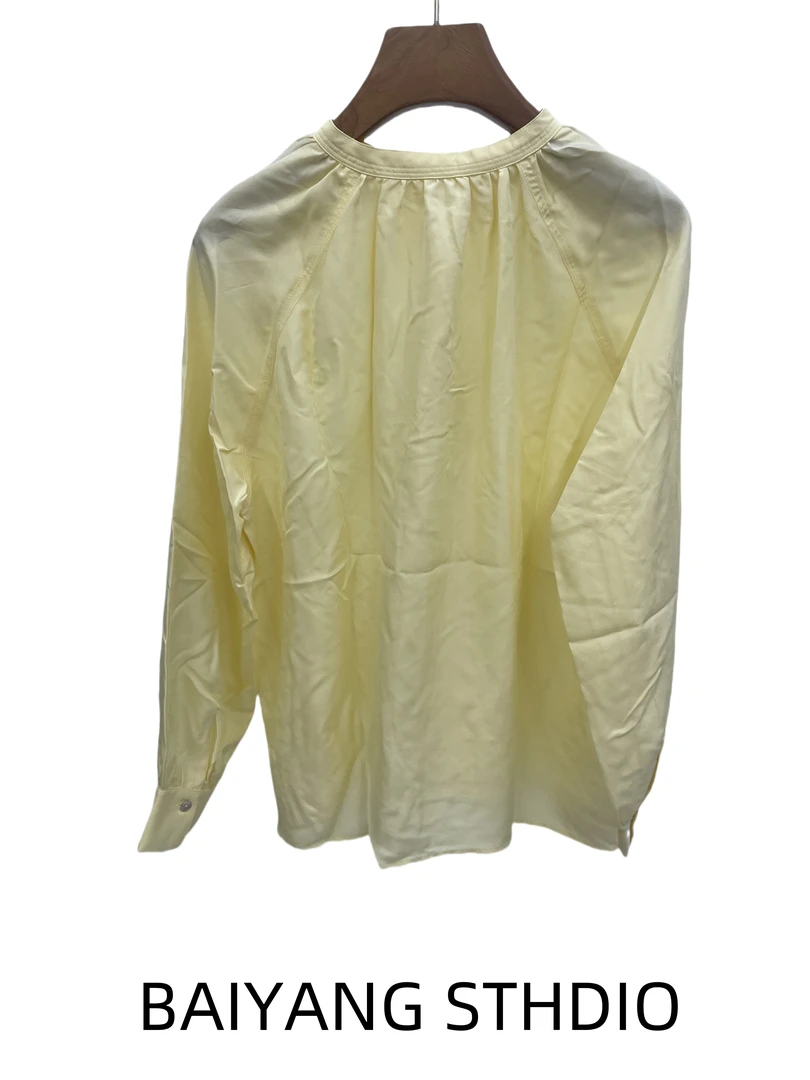 通勤灯笼袖宽松型圆领上衣荷叶领女士休闲春季衬衫