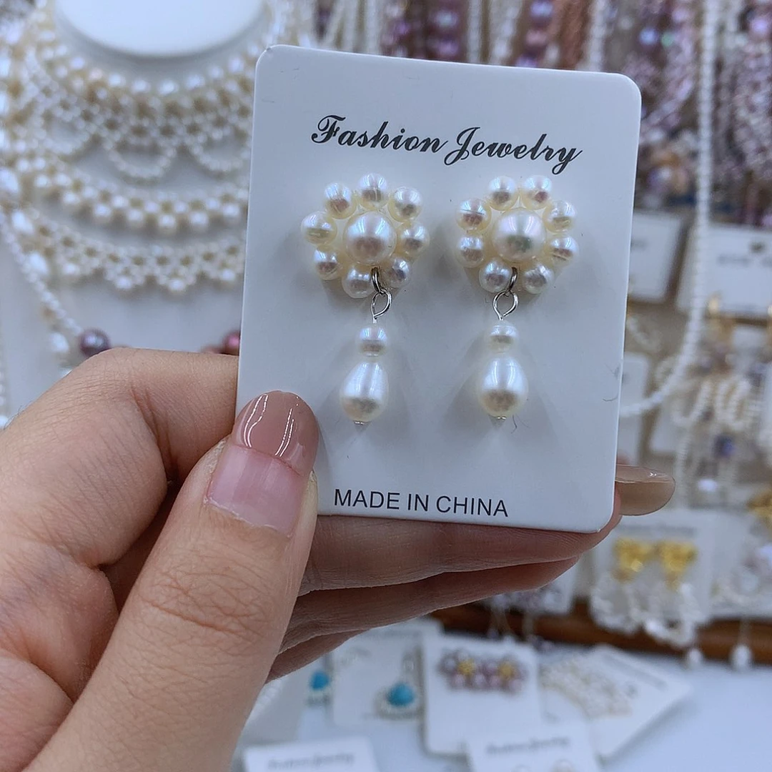 项链银S925镶嵌淡水珍珠