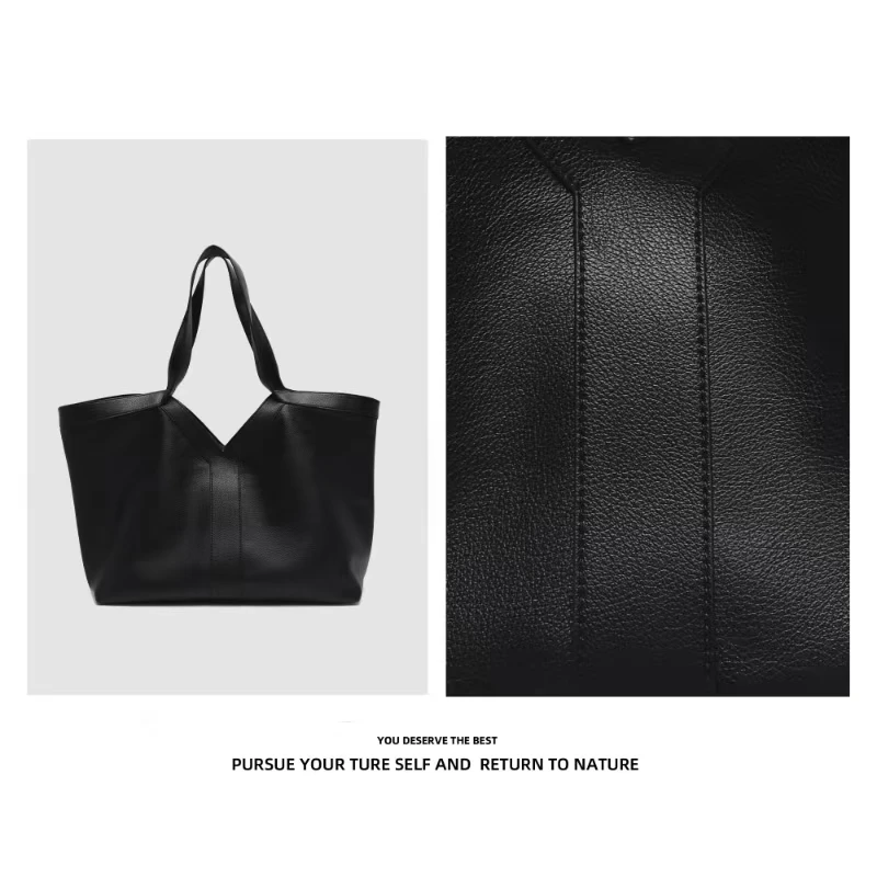 【婉婉专属】原创设计 高定真皮荔枝纹手提单肩女包6866黑色