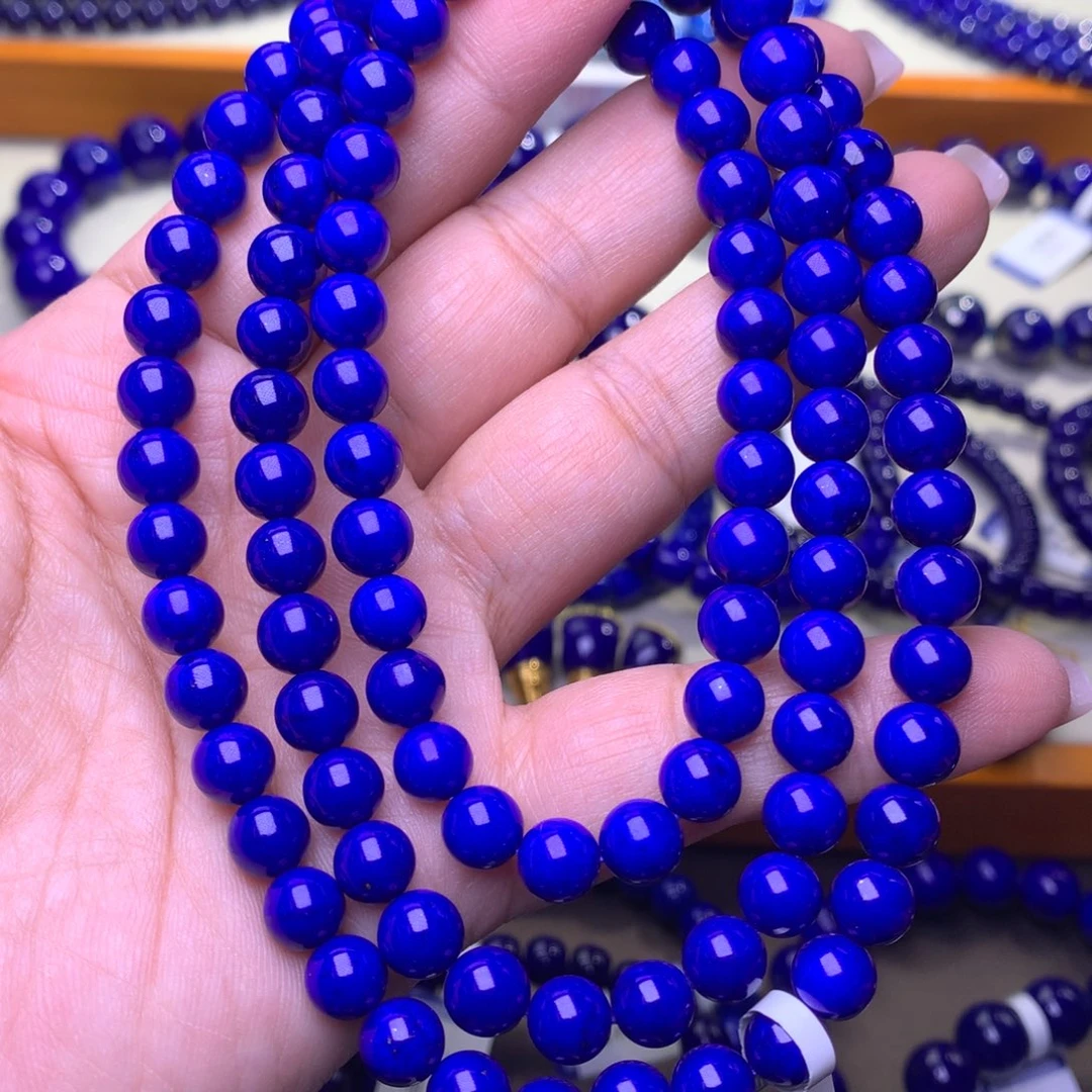 青金石未镶嵌手串7.8m